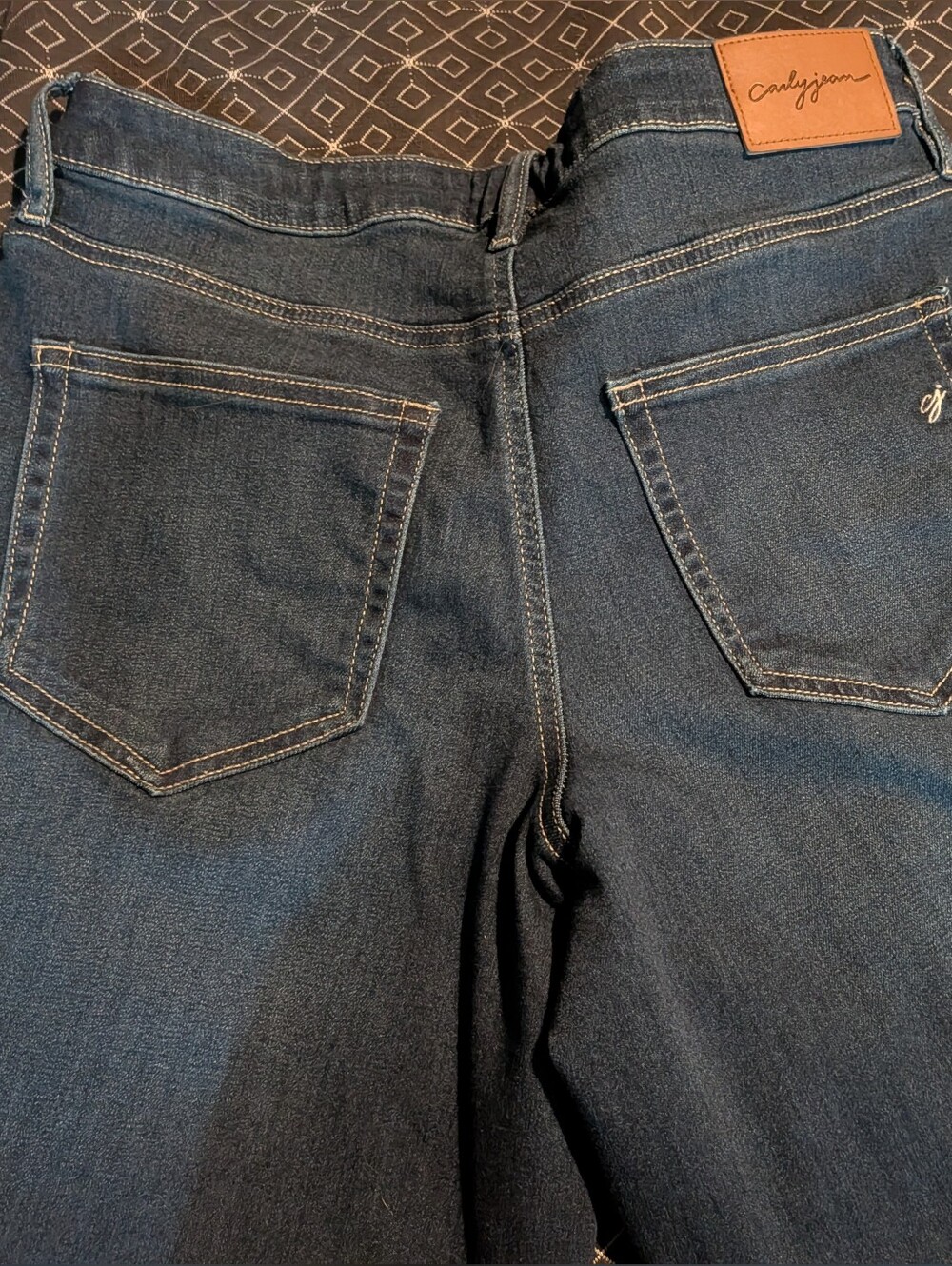 Carly Jean Los Angeles Dark Blue Mid-Rise Wide Leg Jeans - Picture 3 of 4